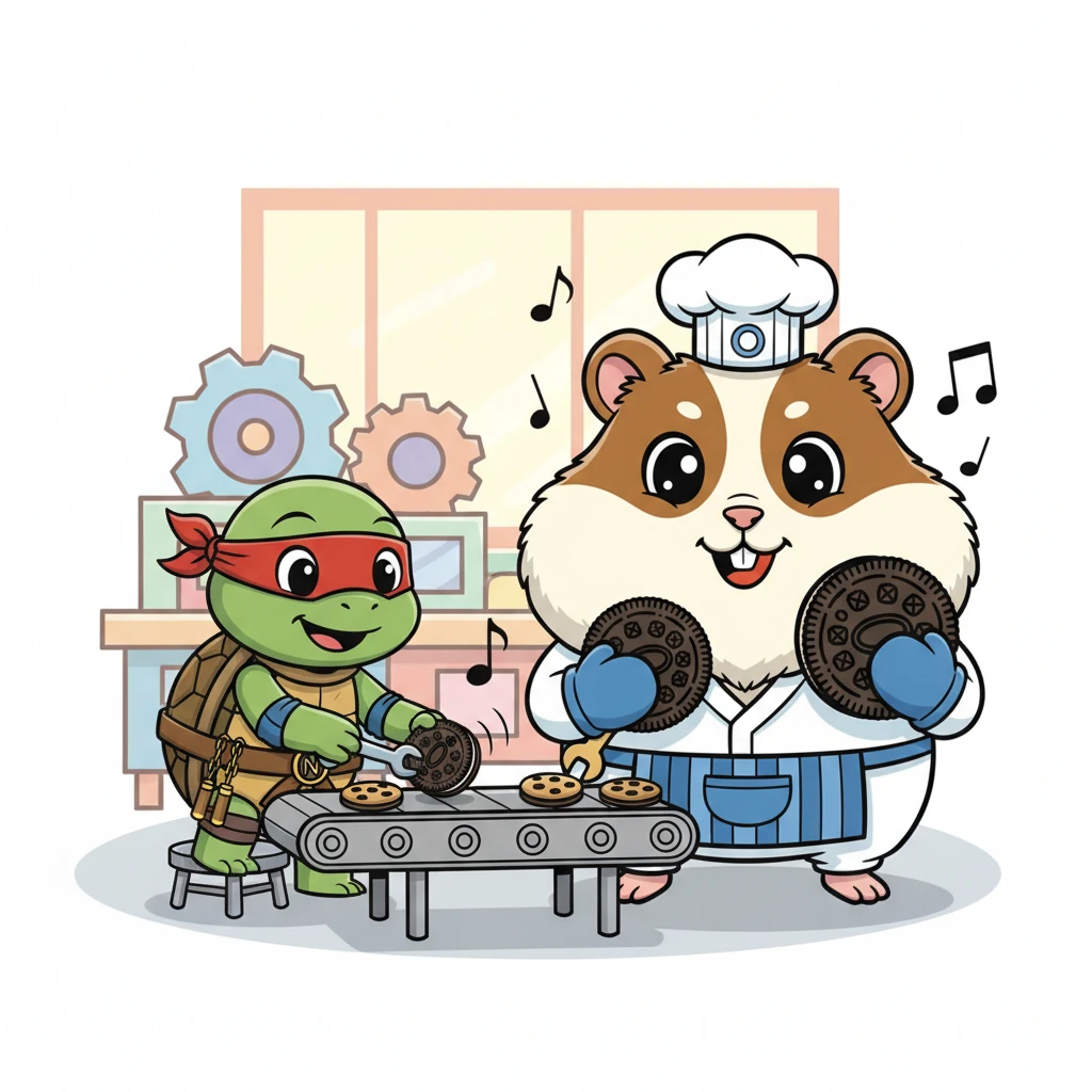 With the crisis averted, Oreo and Ninja happily returned to their posts, humming a cheerful tune as they worked. The factory hummed with renewed efficiency, smelling even sweeter than before. They felt a deep satisfaction in their important work.