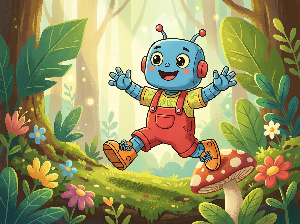 Robby wished upon a star so bright,
to have a friend and share the night. He packed his bag with oil and glee,
hoping a friend he soon would see.