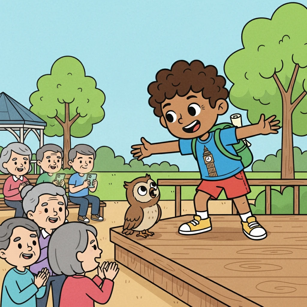 The crowd seemed a bit sparse, and the energy was low. Ravbinder noticed a group of older folks chatting animatedly, while the younger ones were glued to their phones. 'See that?' the owl squawked. 'Policy skew! Older people vote more, affecting what government does!'