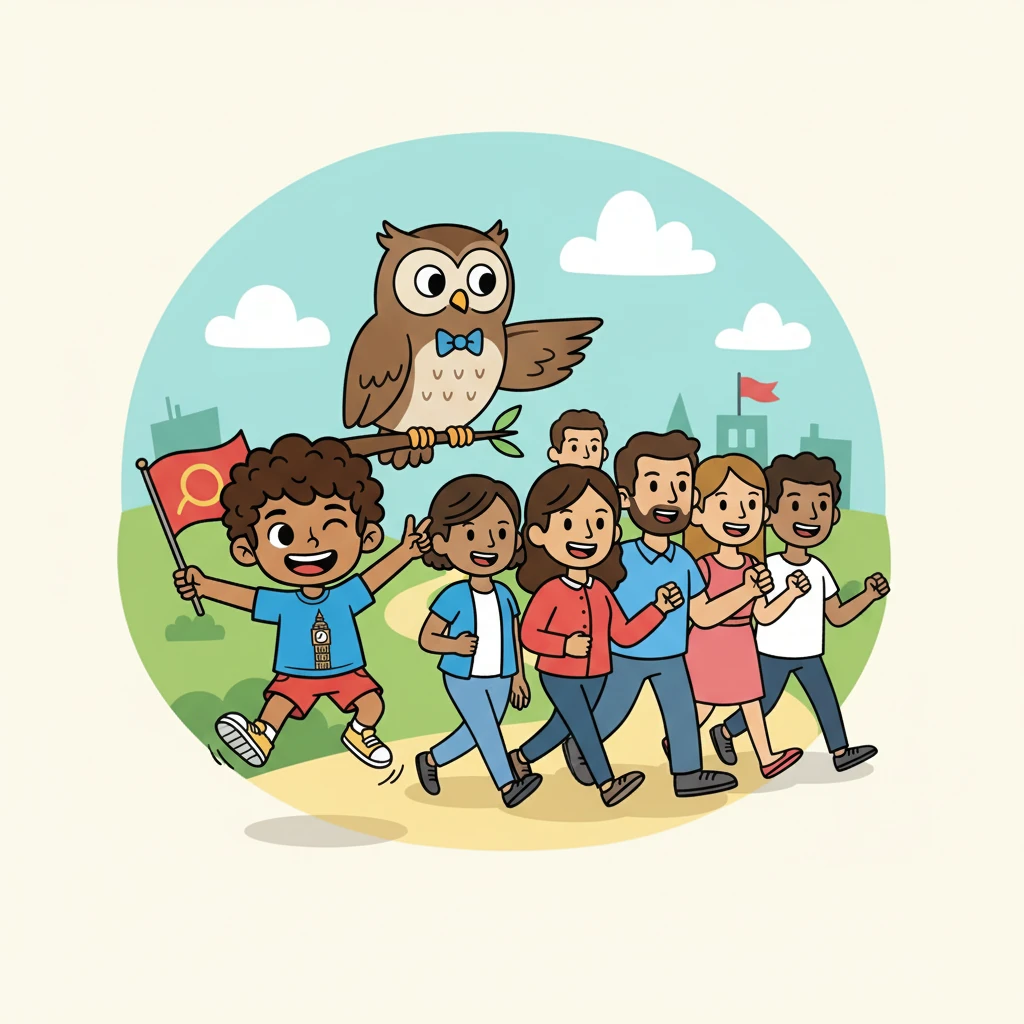 Ravbinder saw a flashback: A young, energetic Labour supporter, and a crowd of people joining the party. 'Sometimes, parties get a boost with a new leader, and membership rises!' the owl exclaimed. 'But it doesn't last!'