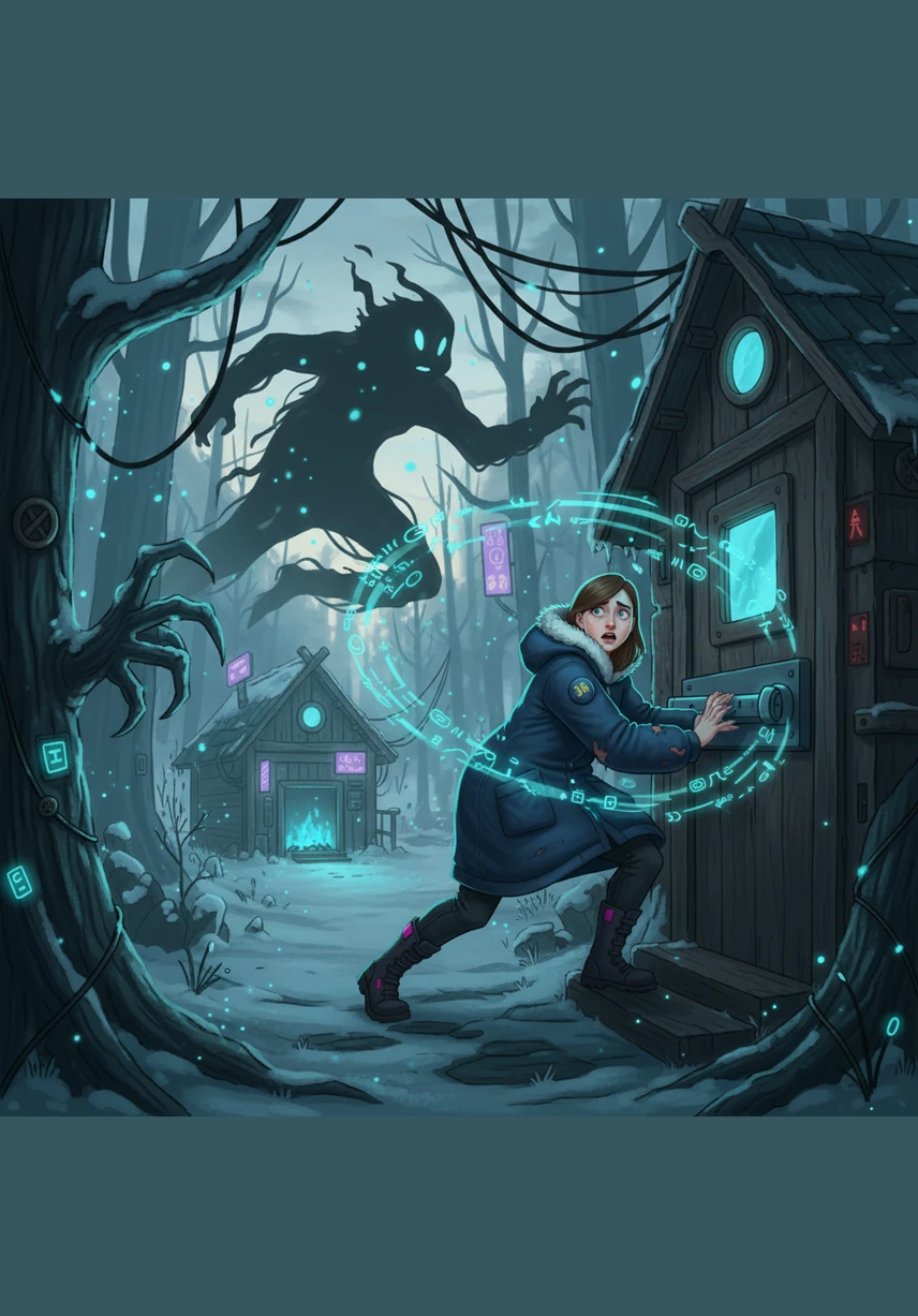 Terrified, Alina turned and sprinted back toward the village, branches clawing at her clothes as the entity's icy whispers echoed right behind her. She reached her home and bolted the heavy wooden door, staying awake in the dark until the first light of dawn.