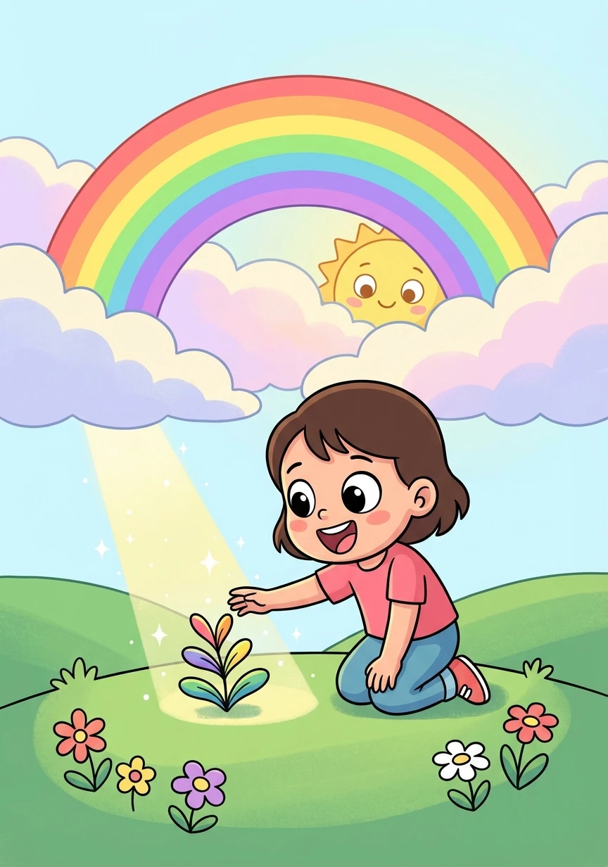 The sun peeked through the clouds, painting a vibrant rainbow across the sky. Elara realized that even hard times could bring unexpected beauty and friendship.