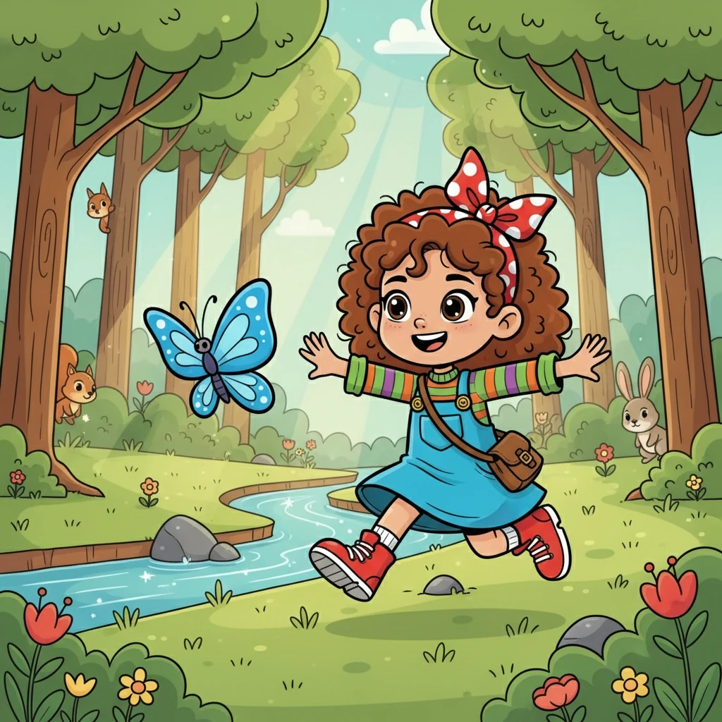 The butterfly led Willow deeper into the woods, past giggling streams and towering trees. She chased it through sun-drenched clearings, her original promise completely forgotten. The woods seemed to hold her in its spell.