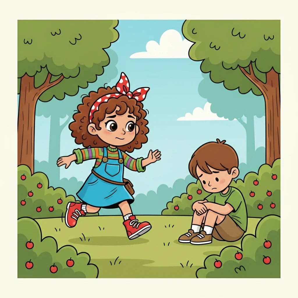 Willow raced back to the berry bushes, her heart pounding. She found Finn sitting alone, his head down. She took a deep breath, ready to apologize.