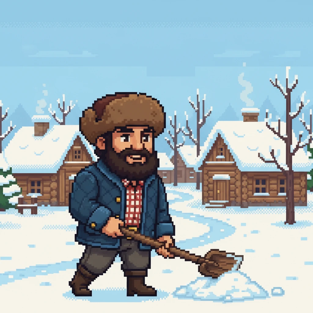 Ivan Petrov stood in his snowy village, his beloved ushanka firmly on his head. The classic fur hat, with its ear flaps tied up, was a familiar sight to everyone. It was a bitterly cold winter day, but Ivan felt cozy and content beneath his warm headwear. He loved the crisp air and the quiet beauty of the snow-covered roofs.