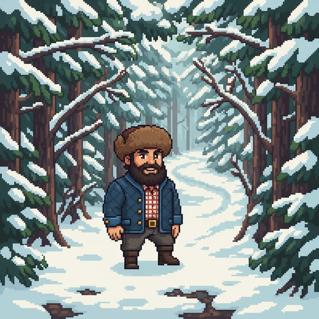The hat's silent guidance led him off the main track, down a narrow, untrodden path. This hidden trail wound through denser thickets, where the snow lay undisturbed. Ivan carefully navigated the path, his heart thrumming with quiet anticipation. He wondered what secret the whispering ushanka was leading him to discover.