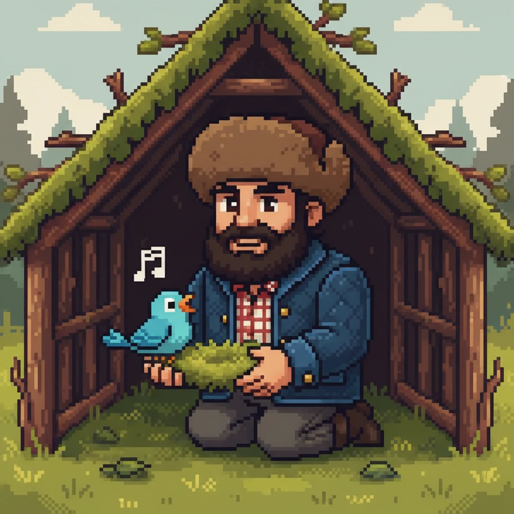 Once the shelter was complete, Ivan carefully placed the bird inside. The little creature snuggled into the soft moss, no longer shivering. A moment later, it tilted its head and let out a bright, melodious chirp, a sound of pure contentment. It was a tiny song of gratitude.