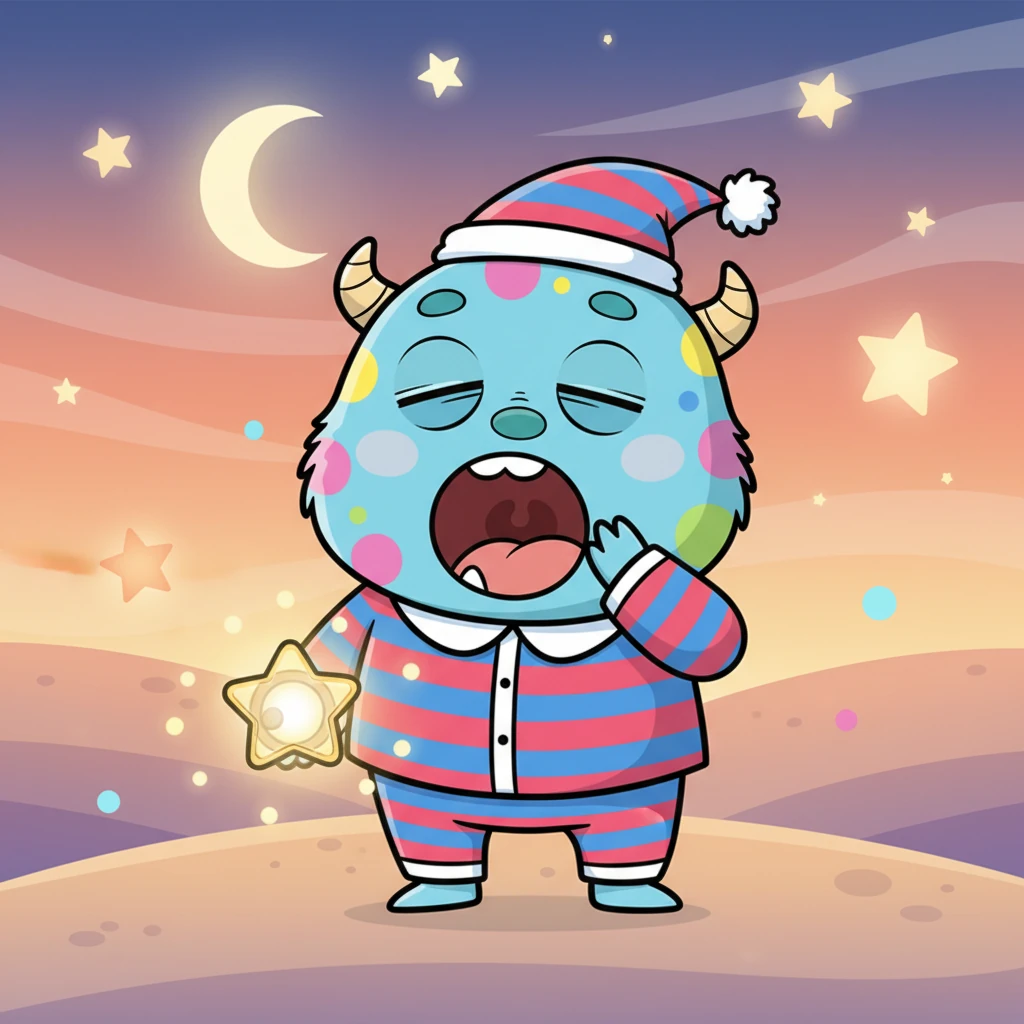 收集了这么多能量,奇奇忽然觉得……有点累了。他忍不住打了个大大的哈欠,眼皮开始有点打架,但手里还紧紧握着收集器。