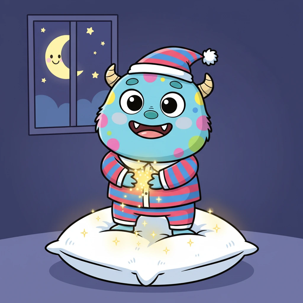 最后,奇奇把最亮的一捧星光,小心翼翼地洒在了自己柔软的枕头上。哇,这个枕头看起来又软又暖,还散发着甜甜的星星的味道,舒适的微光让人感到无比安心。