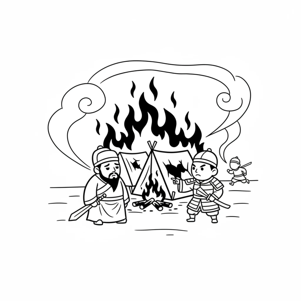 火烧连营：刘备国王的教训 - coloring pages