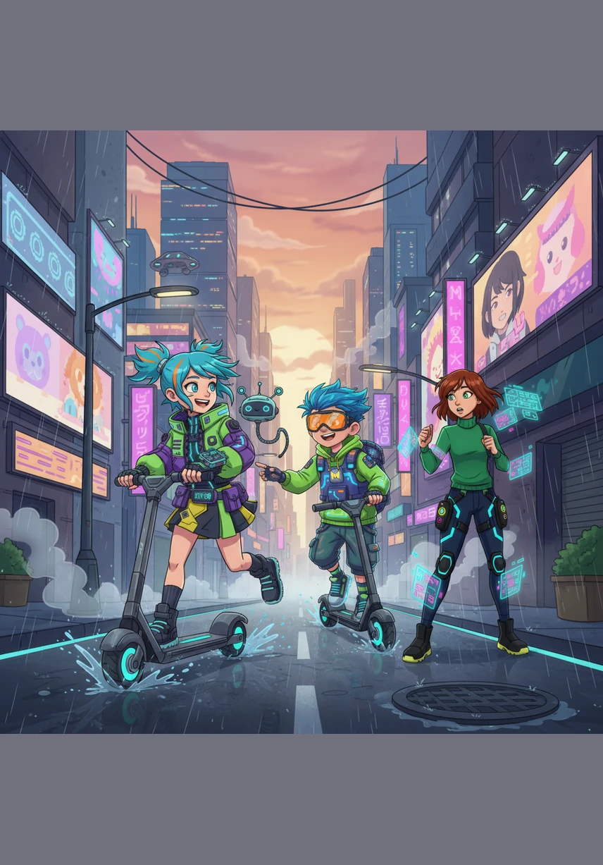 Every afternoon after the school bell rang, Lia, Marco, and Jen raced to their favorite spot—a massive, ancient oak tree with branches that reached for the sky. It was their secret kingdom where homework was forgotten and their wildest imaginations took flight.