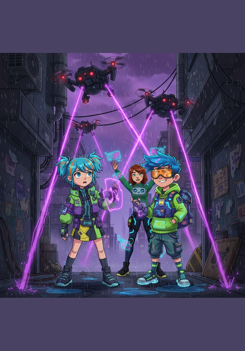 One afternoon, the bright blue sky suddenly turned a heavy, bruised purple, and the air grew thick and still. The birds stopped singing, and a low rumble of thunder echoed from the distant hills, signaling a coming change.