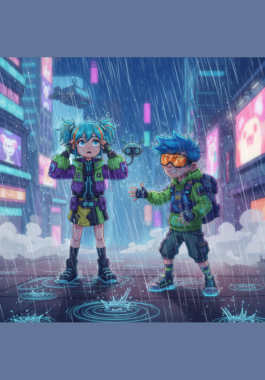 Huge droplets began to splash against the dusty ground, turning into a rhythmic drumming on the thick canopy of leaves above. While other children scrambled toward the school bus or ran for home, the three friends looked at each other and decided to stay put.