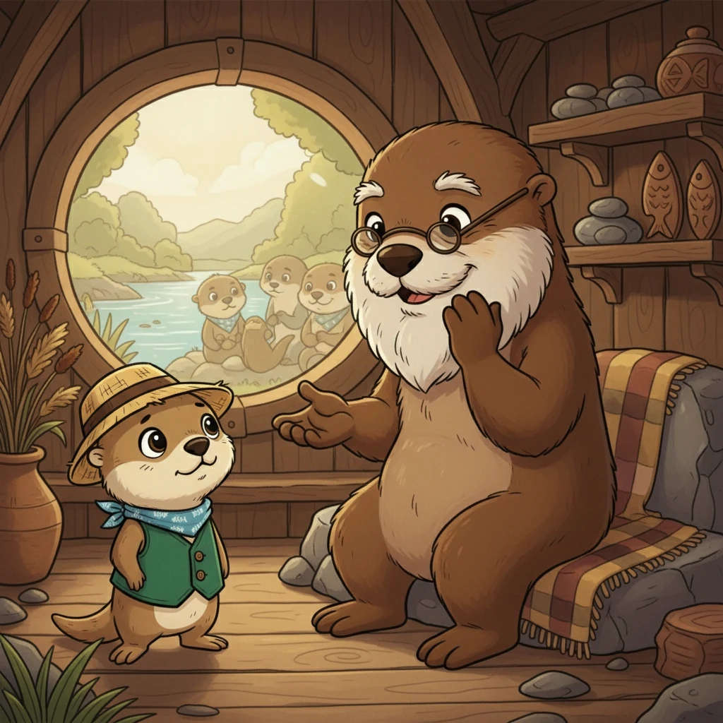 Chú rái cá nhỏ Nâu, nhút nhát nhưng giàu lòng trắc ẩn, tìm đến ông của mình để xin lời khuyên. Ông rái cá già khôn ngoan vuốt râu, nhìn Nâu bằng ánh mắt trìu mến và truyền cho Nâu niềm tin vào sức mạnh của sự đoàn kết.