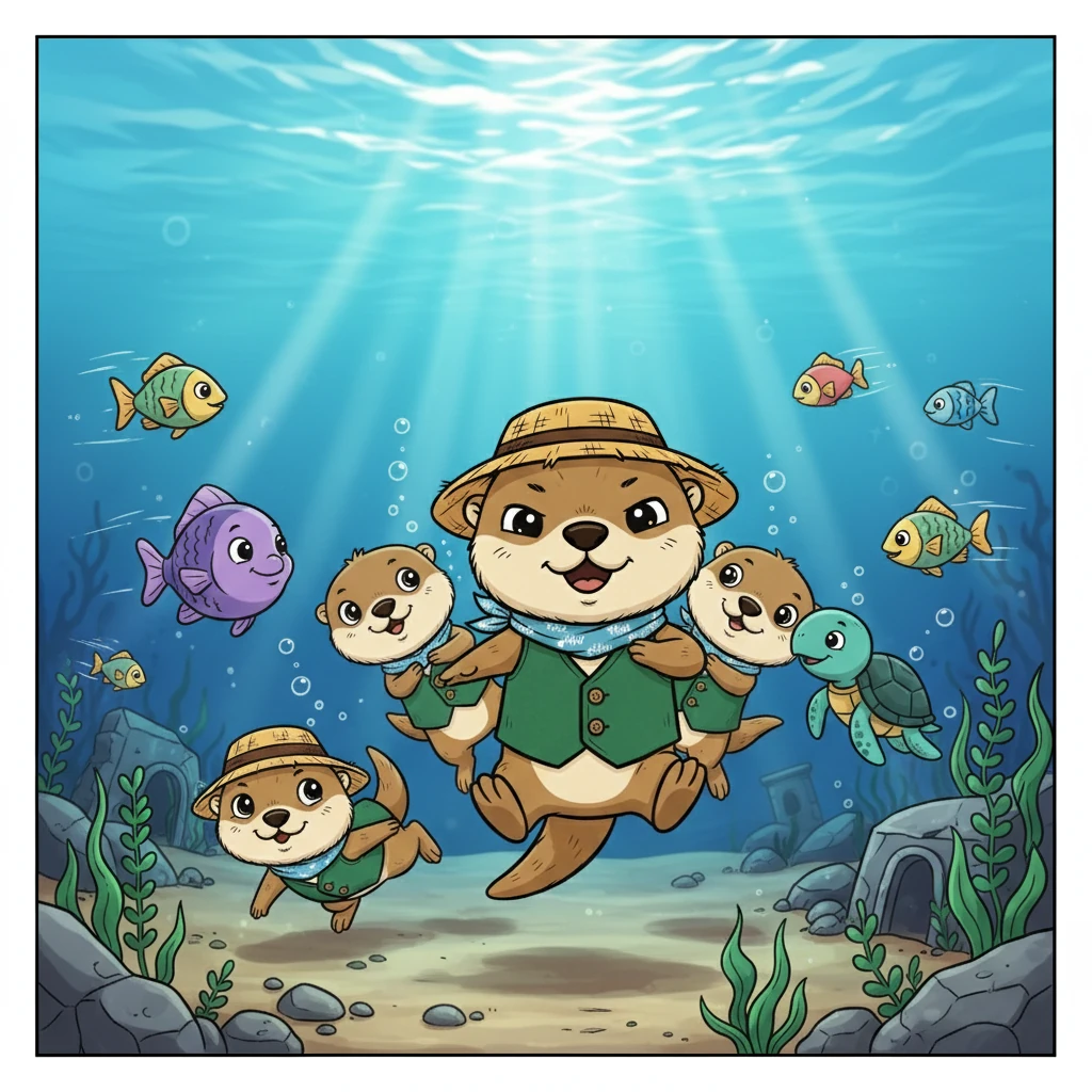 Với sự hướng dẫn của ông, Nâu cùng những người bạn bắt đầu luyện tập chăm chỉ. Chúng tập bơi nhanh hơn, lặn sâu hơn và phối hợp với nhau để tạo thành một đội hình phòng thủ vững chắc. Tinh thần đồng đội được vun đắp.