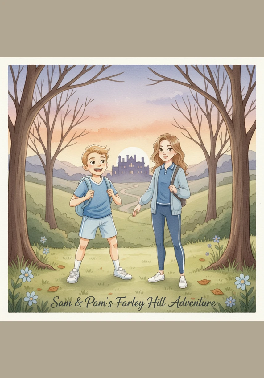 Sam and Pam arrived at Farley Hill National Park just as the cool evening breeze began to rustle the pine trees. Pam smiled as she felt the wind against her face, while Sam laughed with excitement, ready for a day of pure joy in the great outdoors.