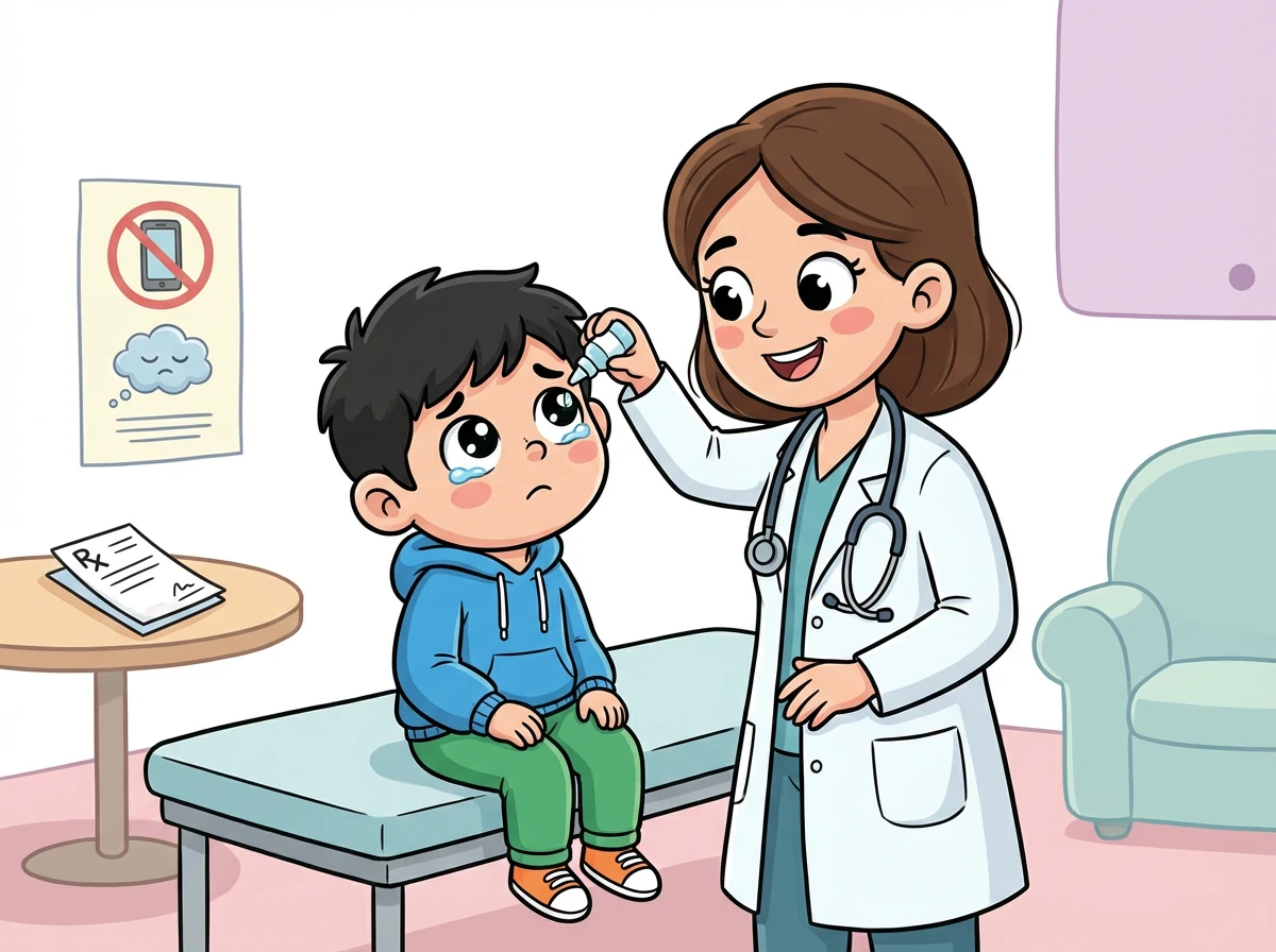 Dokter menyarankan Riko untuk mengurangi waktu bermain ponsel dan sering-sering beristirahat. Dokter juga memberikan tetes mata untuk meredakan sakitnya.
