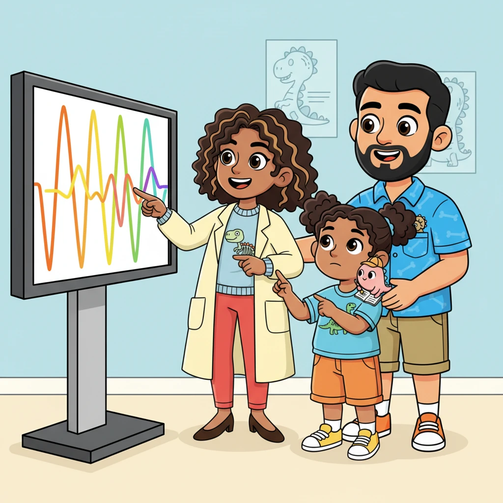 When the EEG was done, the doctor looked at the pictures. “Your brain waves are mostly super strong and happy,” she said, “but we see a tiny wobbly spot that needs a little extra help.”