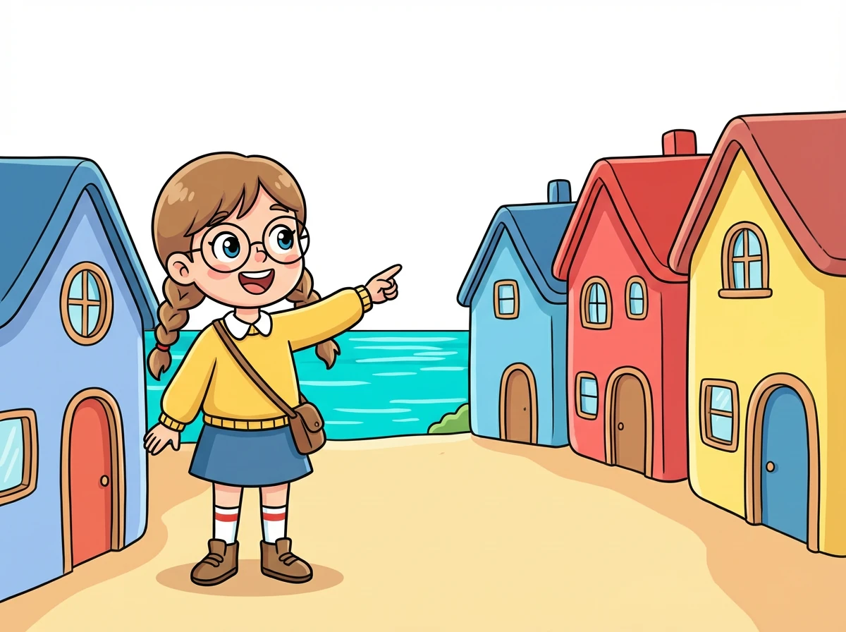 Riya, ein neugieriges Mädchen, besucht ein kleines Küstendorf während der Ferien. Sie ist begeistert von dem Meer und den bunten Häusern.