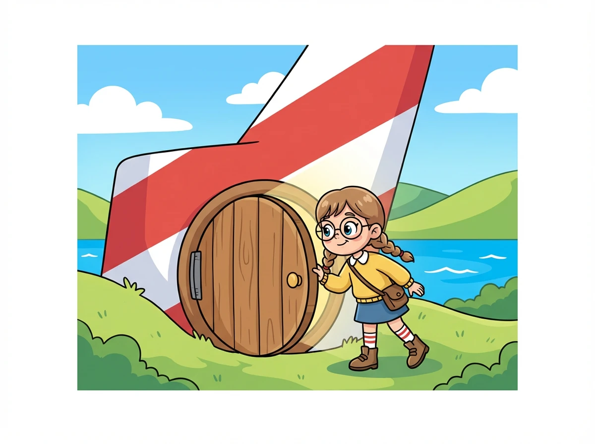 Riya ist neugierig und beschließt, den Leuchtturm trotzdem zu erkunden. Sie schleicht sich hinein, als niemand sie sieht.