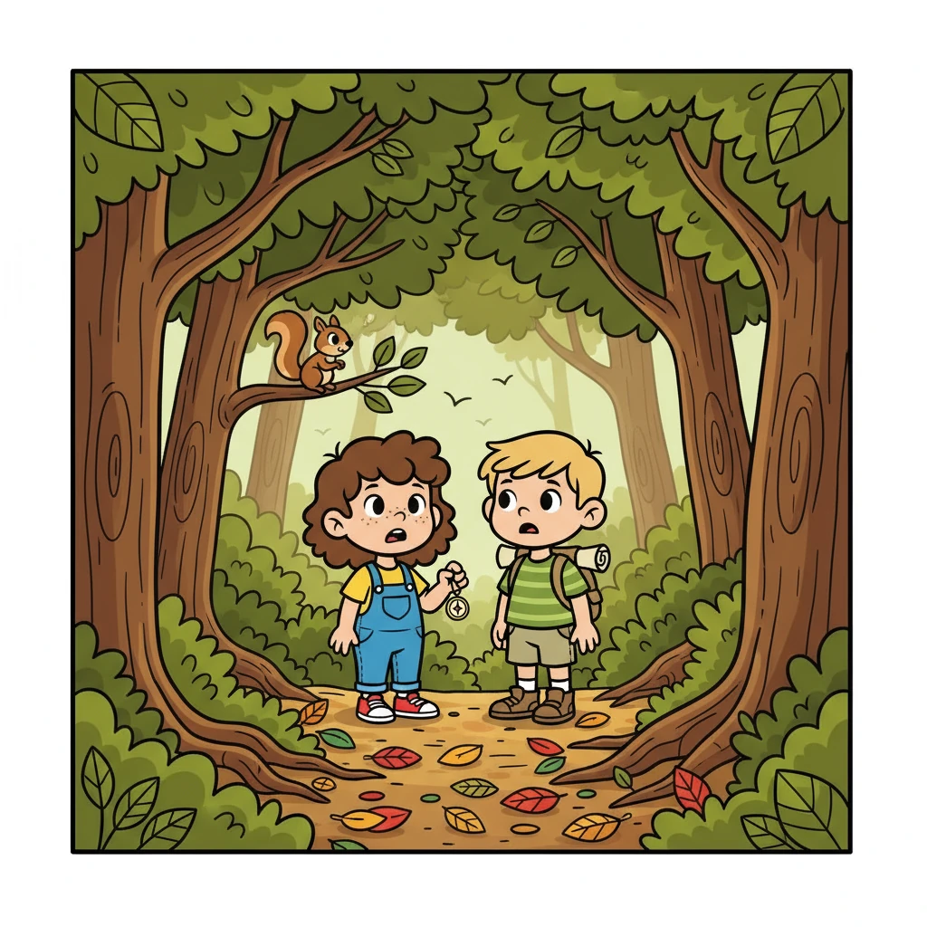 Suddenly, a playful squirrel darted across their path, and in their eagerness to follow, Lily and Tom wandered off the trail. The familiar sounds of their parents faded, replaced by the rustling of leaves and the chirping of unseen birds. A sense of unease began to creep in.
