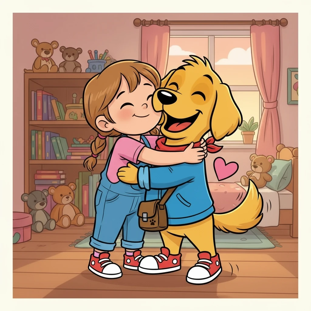 Lily was overjoyed! She hugged Barnaby tightly, whispering, "Thank you, Barnaby! You're the best dog ever!" Barnaby wagged his tail, his heart swelling with happiness. He loved making Lily happy.