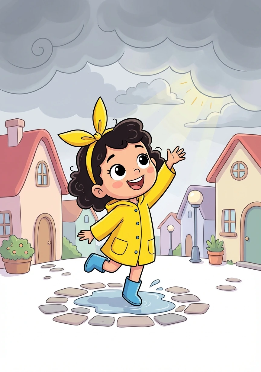 Di sebuah kota kecil yang sering mendung, hiduplah Binar, seorang gadis ceria dengan pita kuning di rambutnya. Ia menyebut pita itu 'antena bahagia'.