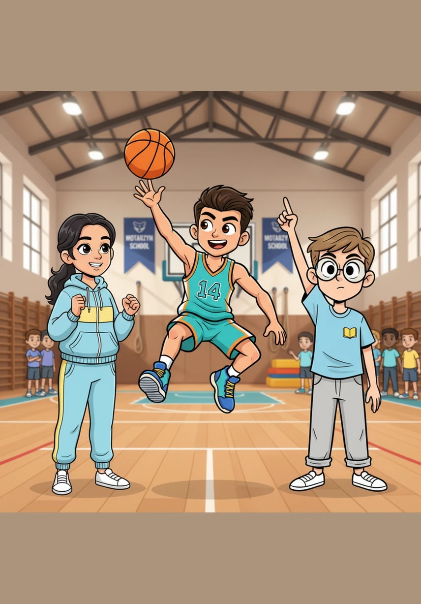 In the vibrant gym of the Motarzyn school, Wojtek leaps toward the hoop with the grace of a professional athlete. Every shot he takes feels like a high-stakes NBA final, drawing cheers from his classmates as the ball swishes perfectly through the net. He is the star of the court, turning every physical education lesson into a spectacular show of skill.