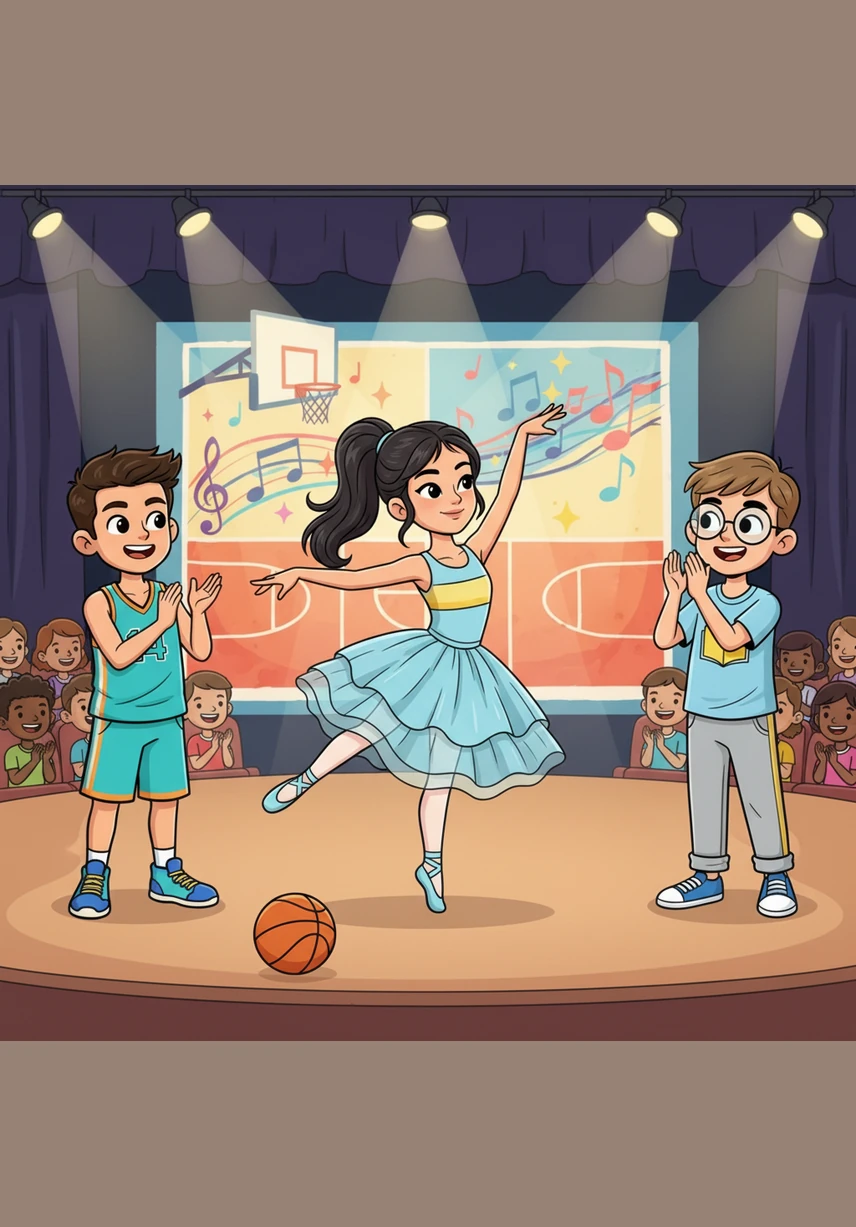 On the school stage, Jula spins and leaps in a beautiful dance routine, her movements telling a story of passion and grace. Mrs. Iza, their dedicated PE teacher, watches with pride as all ten students come together to celebrate their journey. In this moment, the diverse talents of Class 8 shine as one, creating a memory that will last a lifetime.