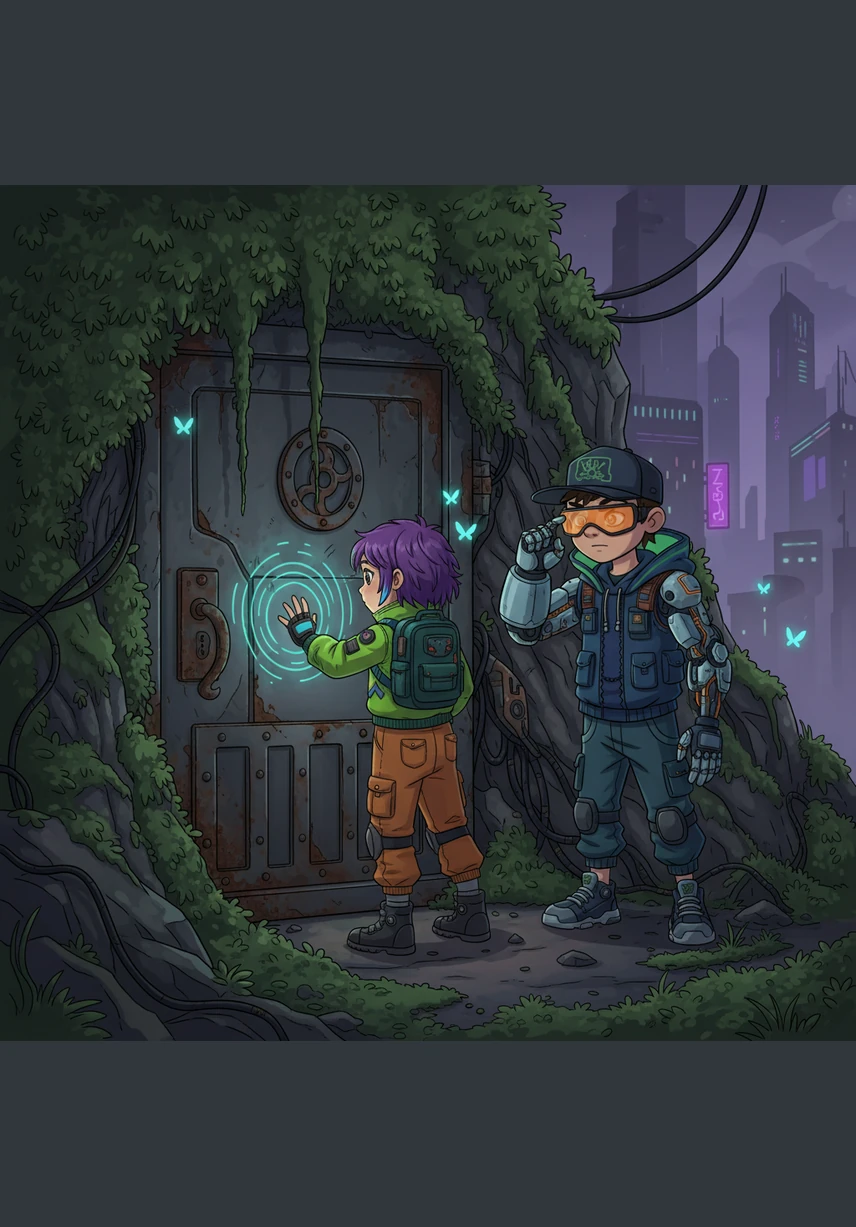 Hidden behind a thick curtain of ancient ivy, they discovered a heavy iron door embedded in the hillside. Rust flaked off the handle as Bella reached out to touch the cold metal, feeling a strange vibration beneath her fingers.