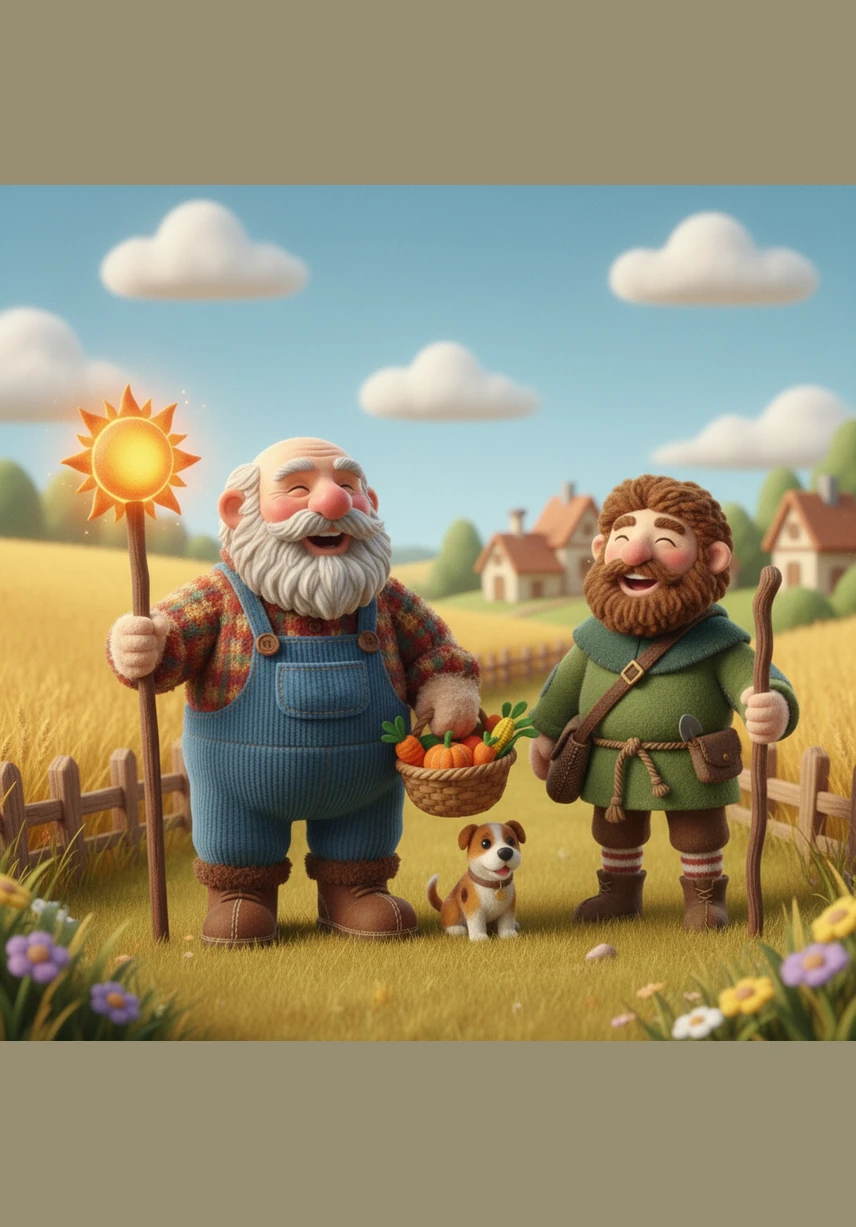 Silas stands at the edge of his field, handing out handfuls of the golden grain to the returning villagers. He smiles warmly as he teaches his neighbors how to plant and care for the resilient new crop.