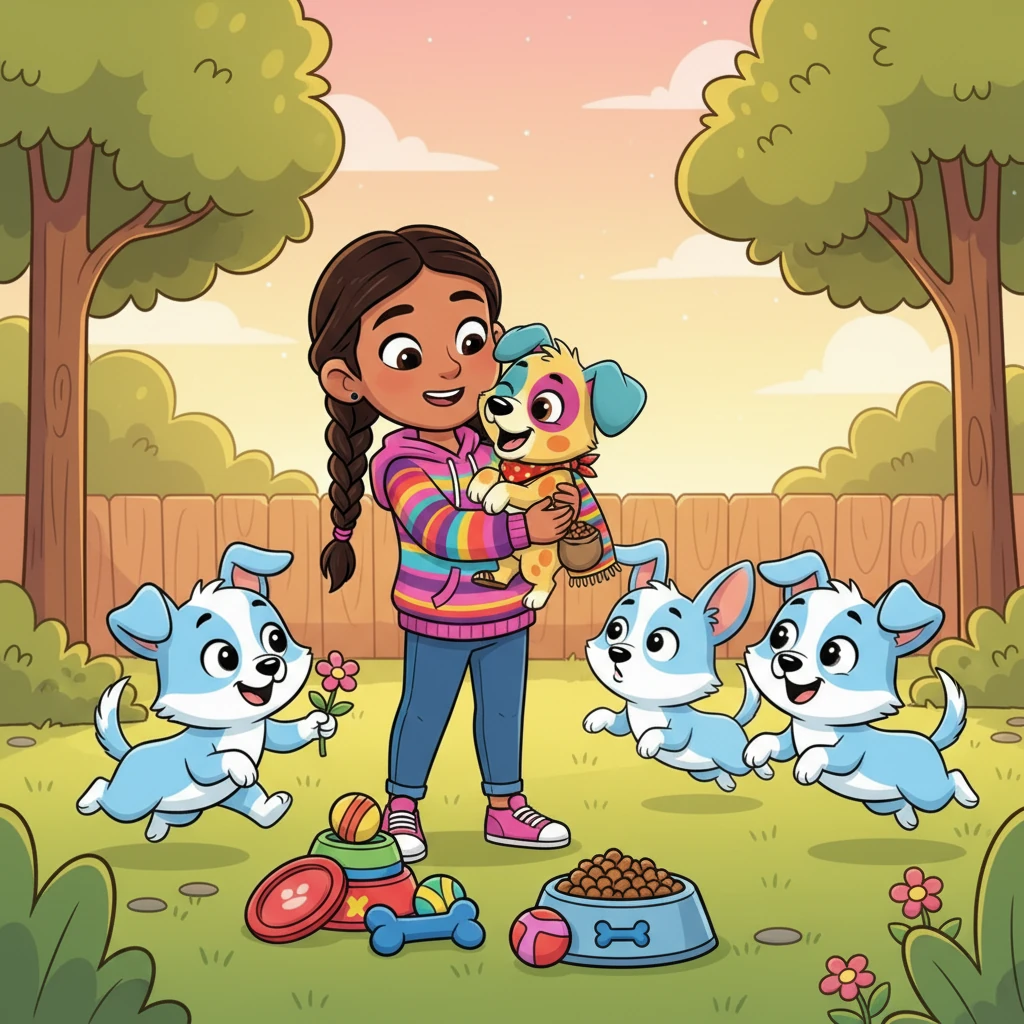 De camino a casa, Citlalli celebró la valentía de Manchitas comprándole montones de juguetes nuevos y su comida favorita. Al llegar, Nala, Mía y Nieve corrieron a recibirlas con ladridos y saltos, sorprendidas por la hazaña de Manchitas. Las perritas blancas, con la cabeza gacha, le pidieron disculpas a Manchitas por haber dudado de ella. Manchitas aceptó sus disculpas, pero con una condición: que nunca más le dijeran que no era buena para proteger a Citlalli.