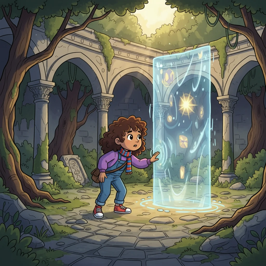 While exploring an old, forgotten courtyard, Ayaan stumbled upon a strange, shimmering wall. Zoya, curious, peered in, and the wall rippled like water. A hidden portal, they realized, was just waiting to be discovered.