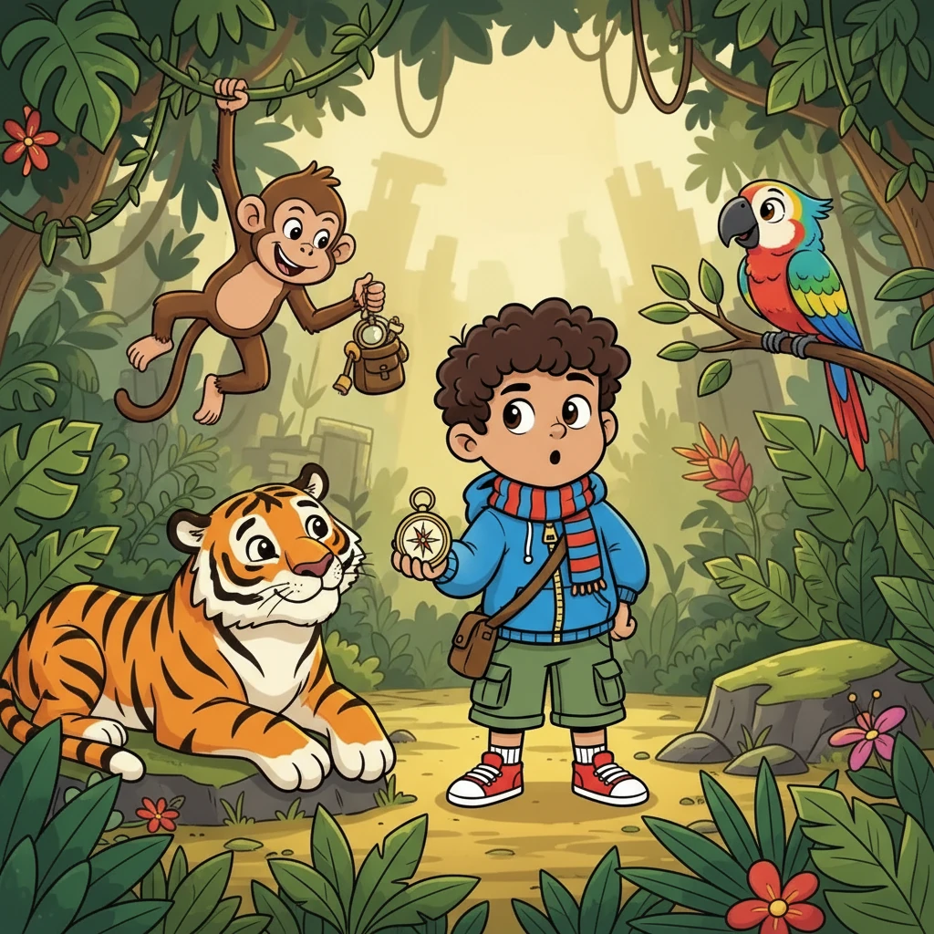 The siblings met a mischievous monkey, a friendly tiger, and a parrot who spoke in riddles. They learned that the animals' world was in trouble and needed their help. They were the key to restoring balance.