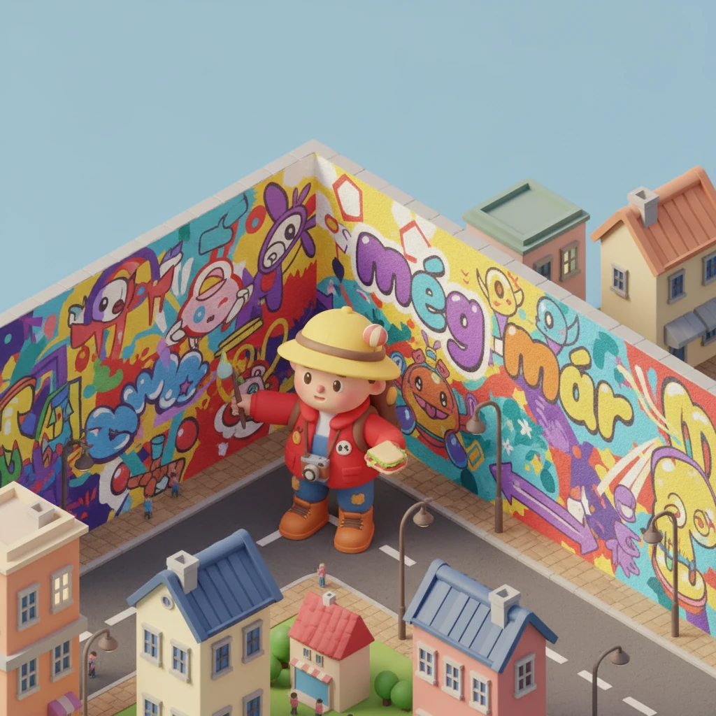 最后一天，小奇来到了四川美院涂鸦街。这里的墙壁被五彩斑斓的颜料覆盖，每一幅涂鸦都像一个故事，充满了想象力。她还参观了重庆中国三峡博物馆，了解了三峡大坝的宏伟和重庆的历史变迁，感受到了这座城市的厚重与活力。