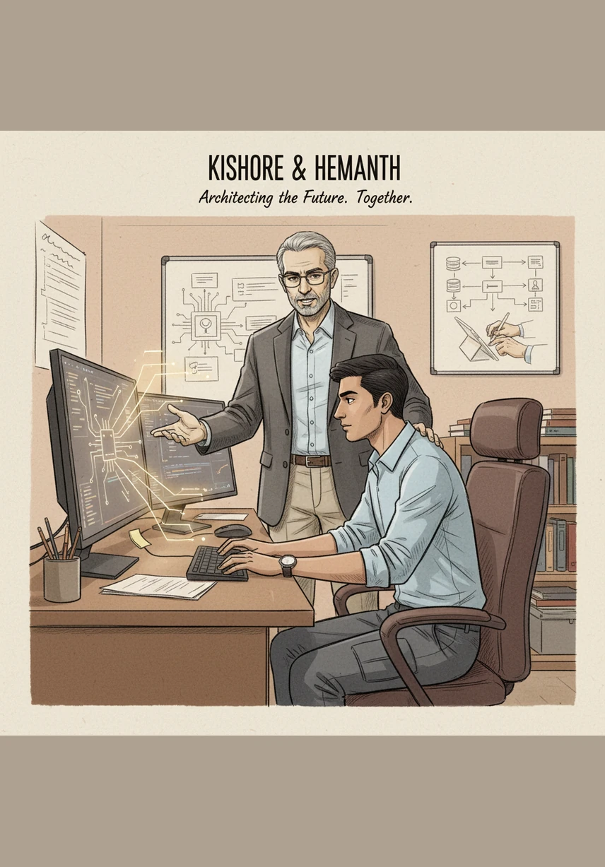 The mentorship intensifies as Hemanth stands before a massive whiteboard covered in complex data structures and algorithmic trees. Kishore challenges him to look past frameworks and master the fundamental logic that makes all technology function.