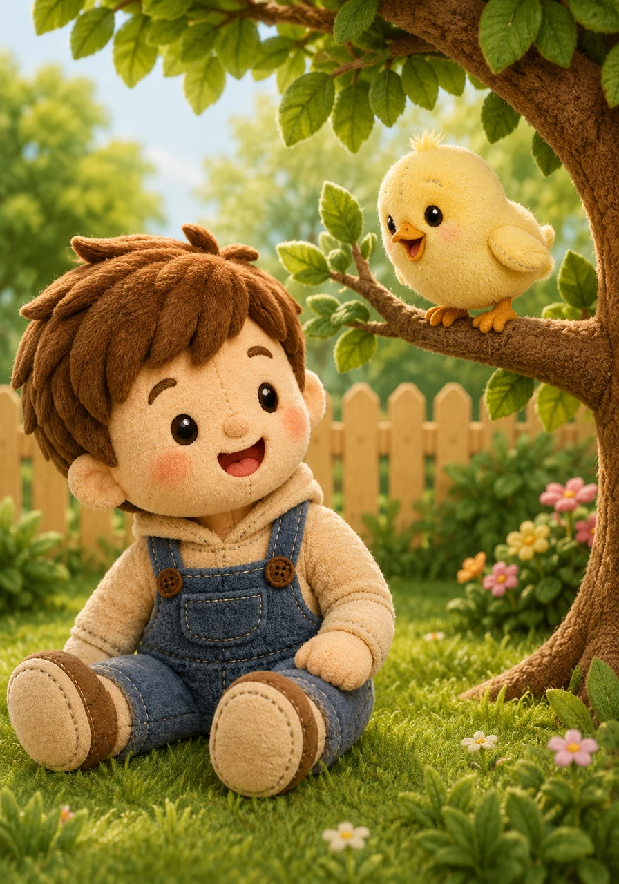 Chad likes to chat with his fun new bird friend in the yard.