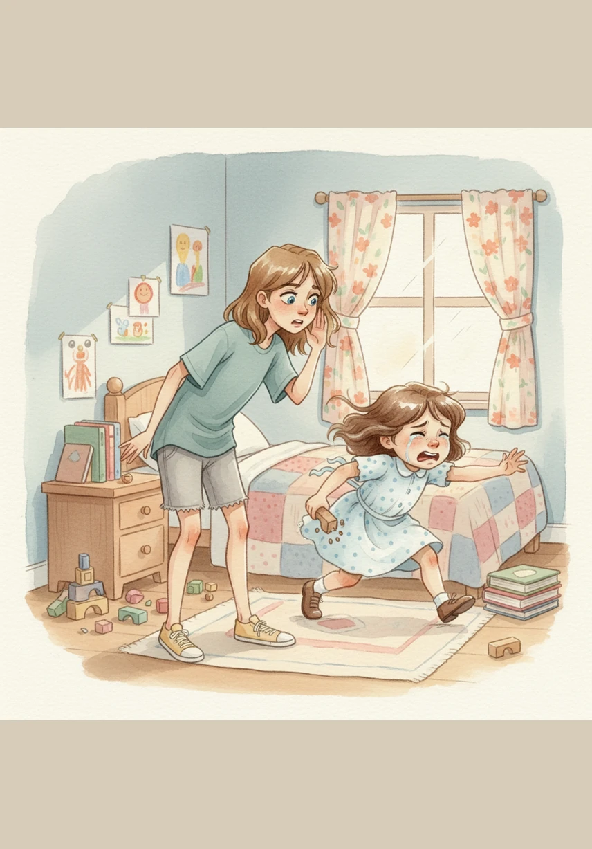 Panic filled the air as the sisters raced back to their messy sanctuary, realizing they had very little time to work. Helen leaned in and whispered a secret plan to Betty, her eyes twinkling with a shortcut that didn't involve any actual tidying.