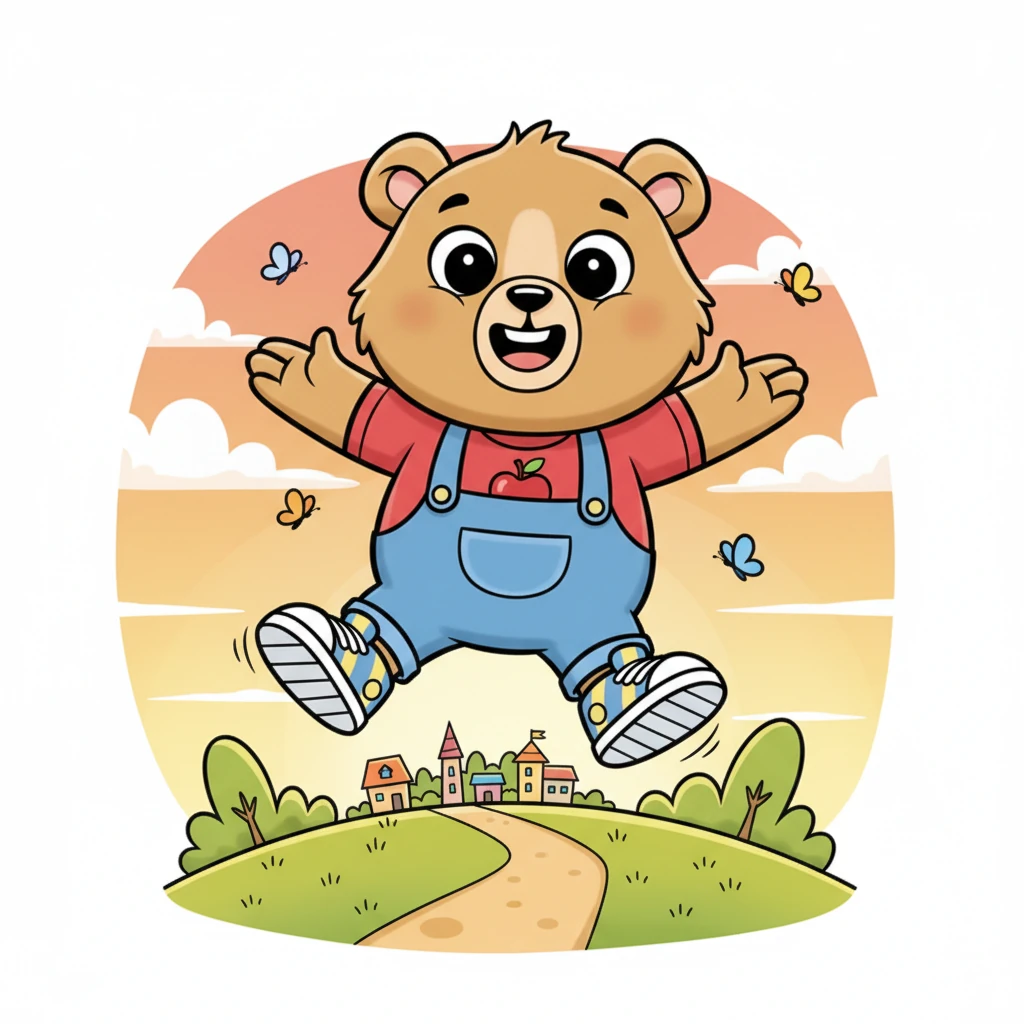 Con su estómago lleno y su corazón feliz, Osito sonríe, listo para nuevas aventuras. Es hora de jugar y explorar el mundo, lleno de energía y alegría. ¡Qué día tan maravilloso, lleno de rica comida y diversión!