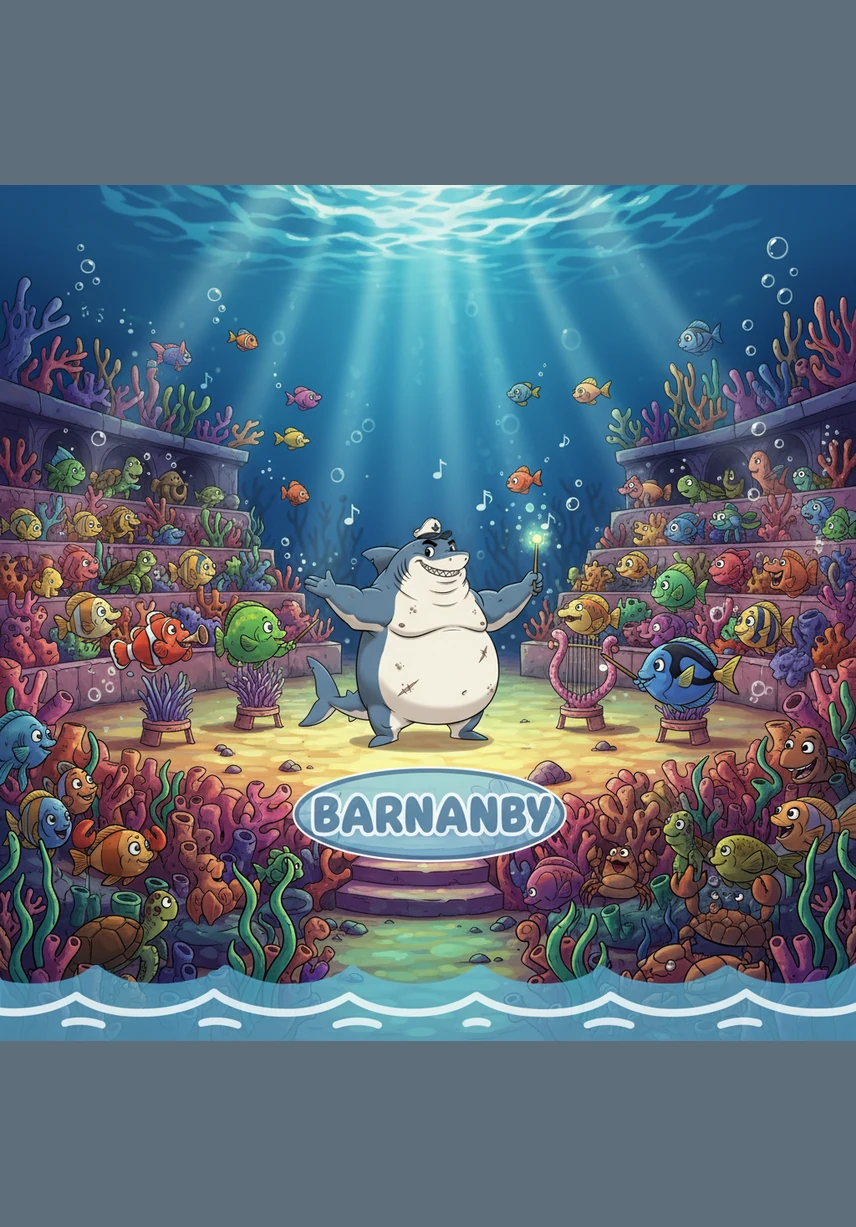As the sun began to set, Barnaby joined all his friends at the Coral Amphitheater for the annual Great Reef Concert. He felt a strange, bouncy sensation in his belly, but he didn't want to miss the opening song by the jellyfish choir.