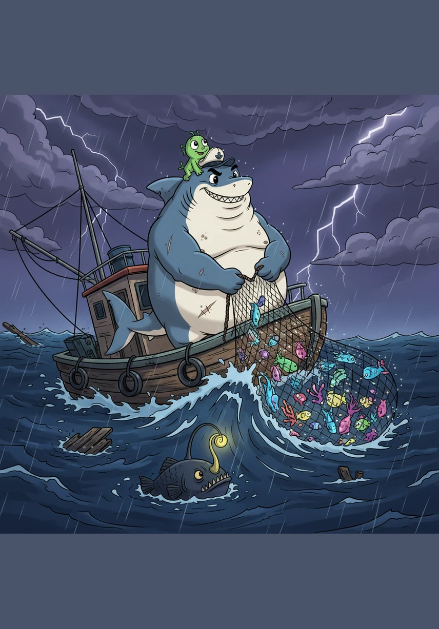 The pressure inside him grew until Barnaby felt like a giant underwater balloon ready to pop. He tried to swim away quietly, but his fins were shaking and his face was turning a peculiar shade of sea-foam green.