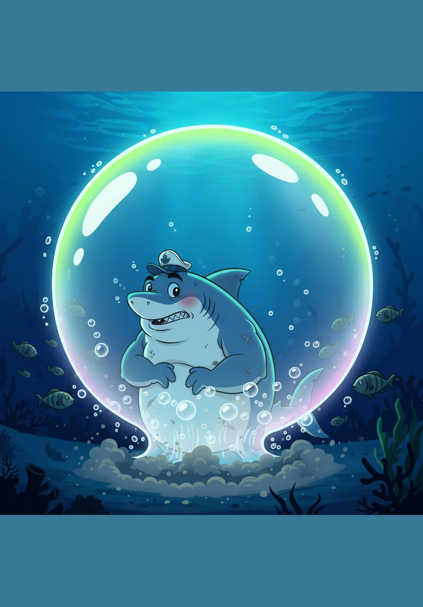 Suddenly, with a sound like a thunderclap underwater, the largest fart the ocean had ever seen erupted from Barnaby. A massive, shimmering bubble, bigger than a whale, burst forth and began to glow with a brilliant neon light.