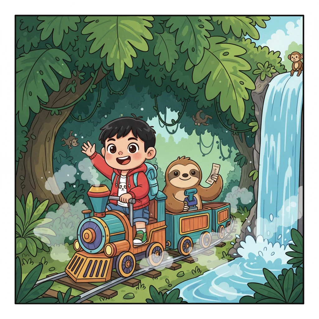 乐乐站在疯狂动物城的入口处，巨大的霓虹灯招牌闪烁着。她背着小背包，眼睛瞪得大大的，周围是各种形状和大小的动物们进进出出，充满了期待和兴奋。