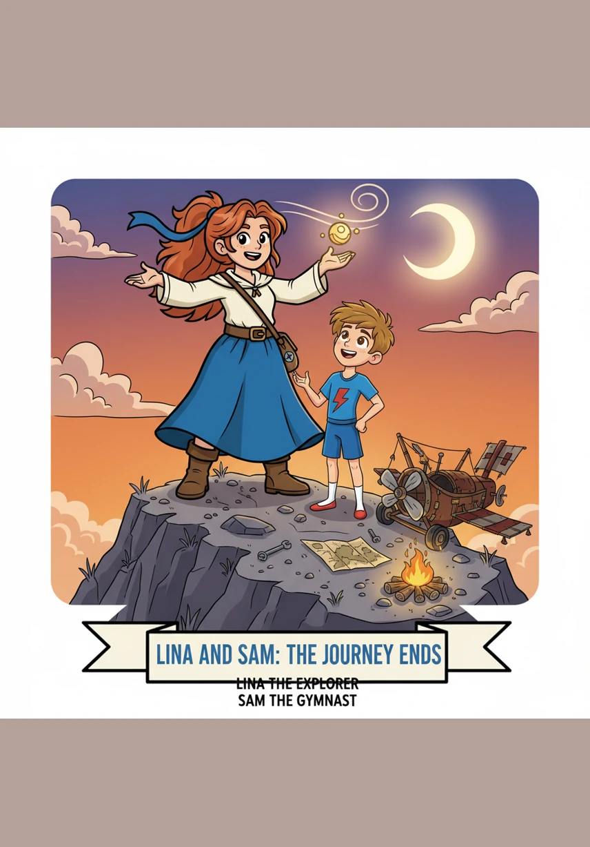 The sun sets as Lina and Sam eat honey cakes together under the glowing crescent moon. Lina realizes that the best part of Eid is not the gifts she gets, but the happiness she shares with others.