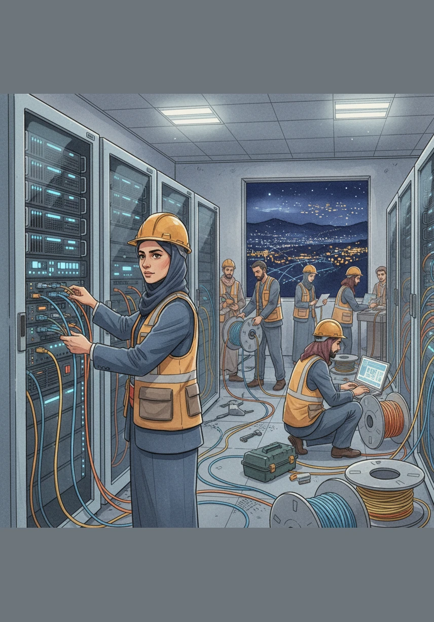 Technicians work late into the night, laying fiber-optic cables and setting up powerful servers that form the digital backbone of the institution. This new infrastructure is designed to be inclusive, connecting the busiest cities to the most remote mountain villages.