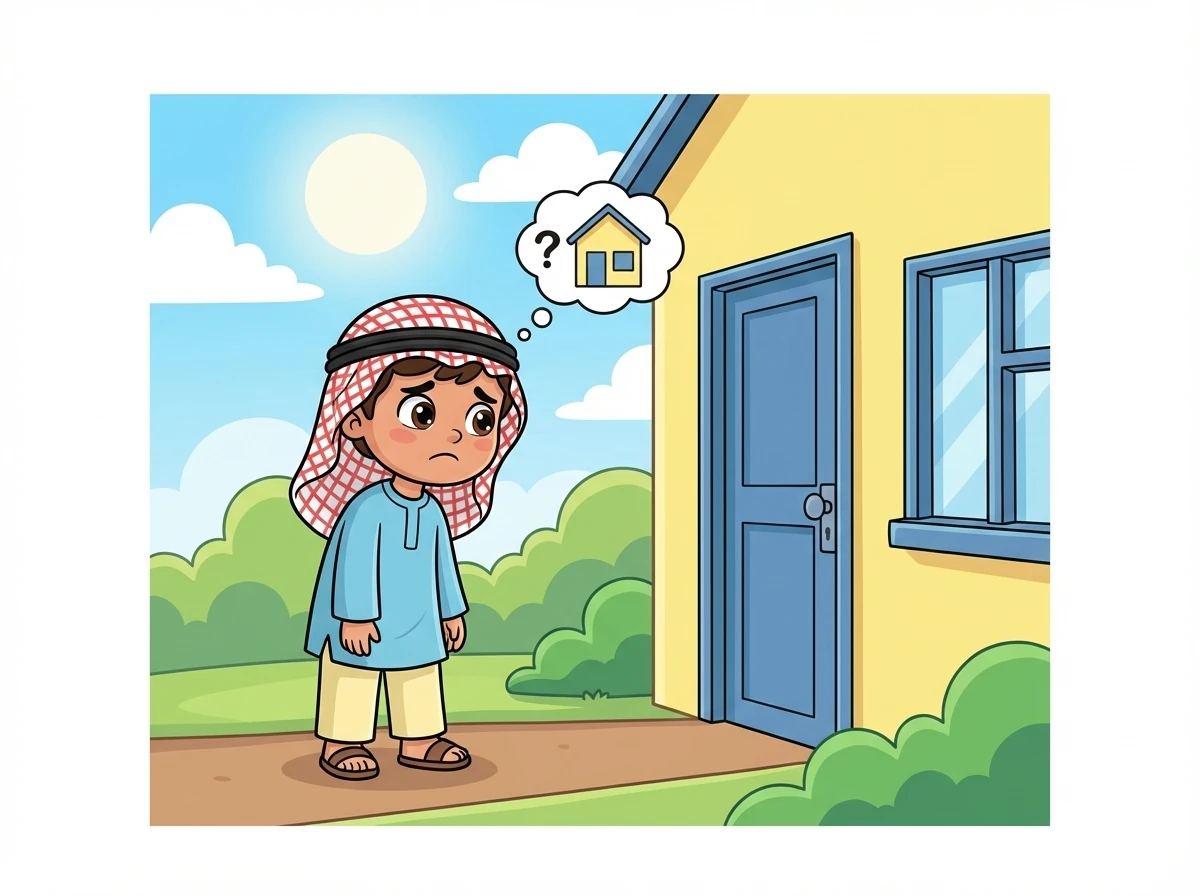 حزن سالم، لكنه لم يستسلم. قرر أن يبحث عن صديقه خالد ليلعب معه. لكن خالد لم يكن في البيت.