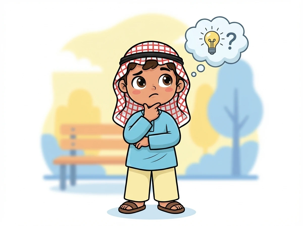 قال سالم لنفسه: "خالد ليس هنا. ماذا أفعل الآن؟" فكر سالم في فكرة.