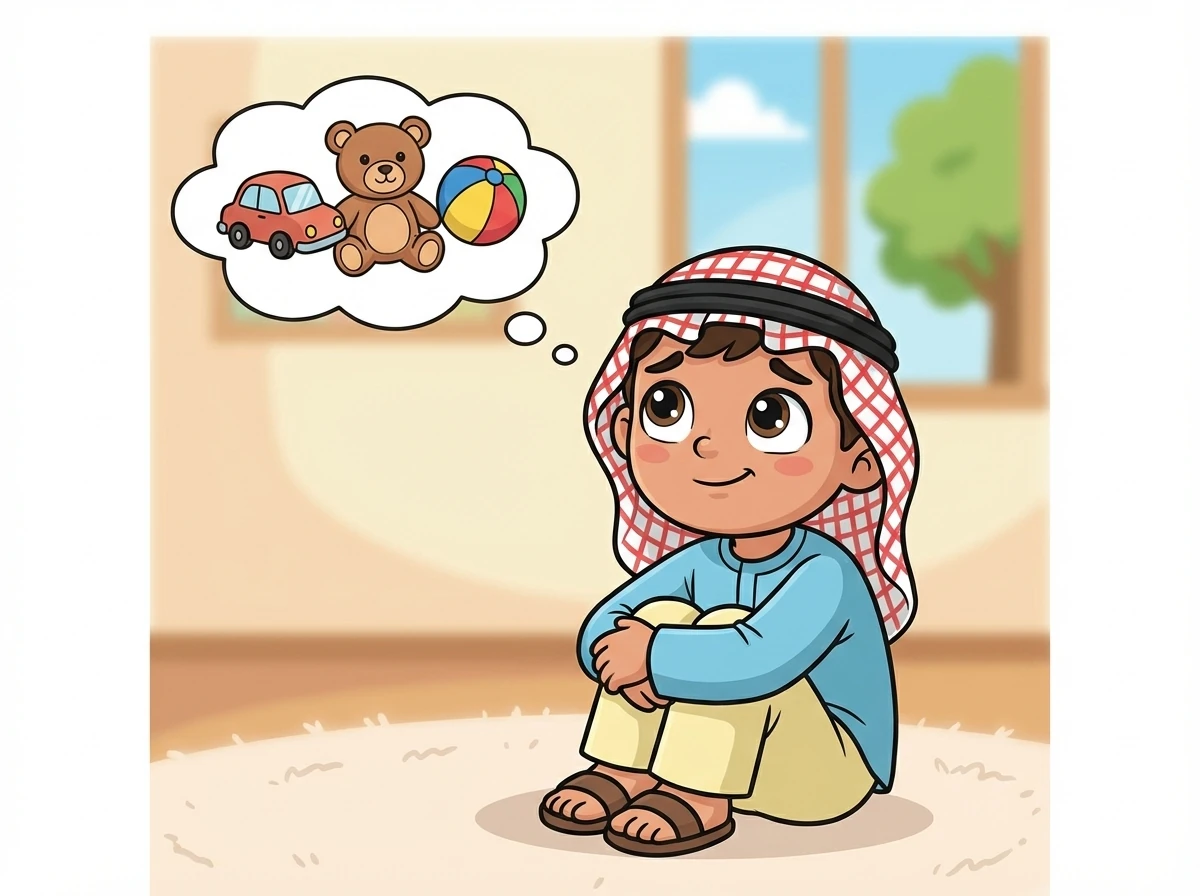 شعر سالم بالوحدة، لكنه لم يبكي. تذكر أن لديه الكثير من الألعاب في البيت.