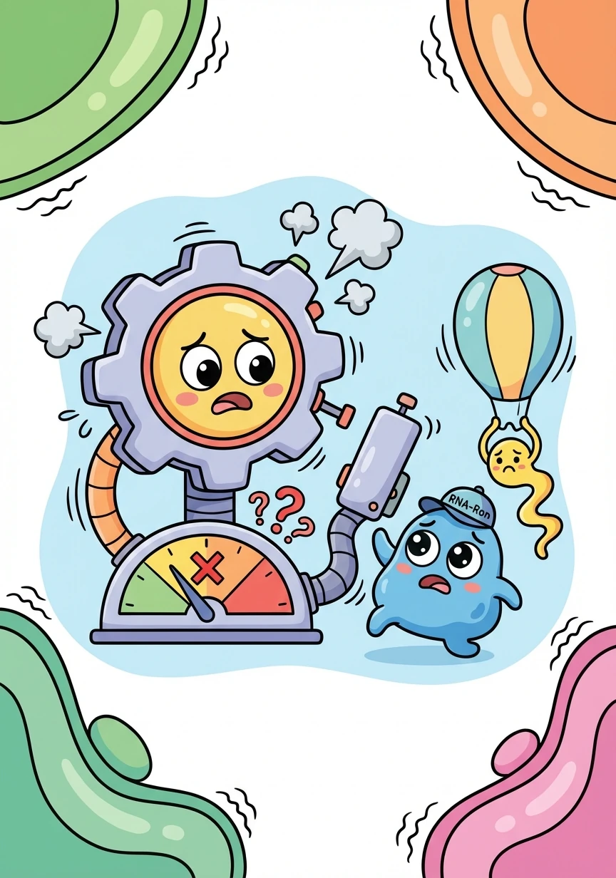 The cell started to feel unwell, and things began to go haywire! Machines sputtered, and the energy levels dropped.