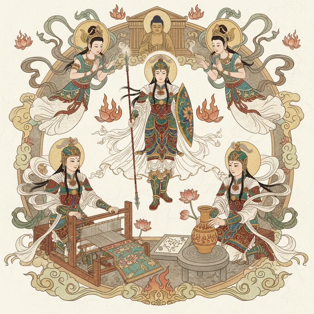 年幼的雅典娜在奥林匹斯山上展现出超凡的智慧和精湛的技艺。她不仅能轻松掌握各种战术，还在纺织、陶艺等领域表现出惊人的天赋，令众神对这位新生女神刮目相看。